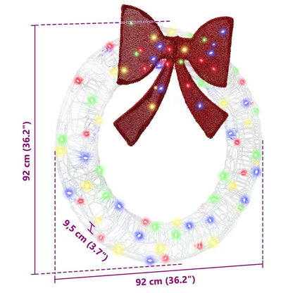 Corona con 80 LED Multicolore 92 x 9.5 x 92 cm Acrilico