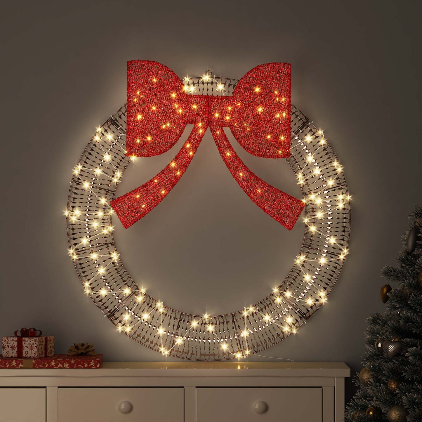 Ghirlanda Bianco caldo 90 x 90 x 9 cm PET 80 LED