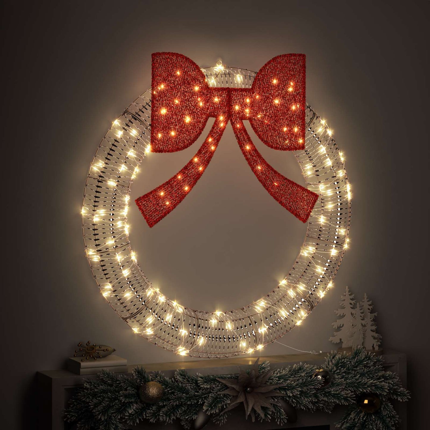 Ghirlanda con 150 LED Bianco caldo 121 x 121 x 10 cm PET | homemem39