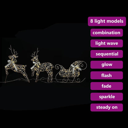 Renne LED con 60 LED 3 pcs Bianco caldo PET | homemem39
