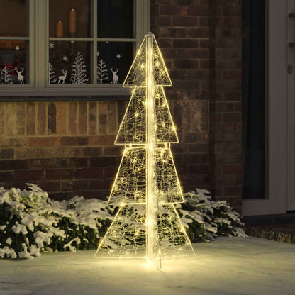 Albero di Natale con 100 LED Bianco caldo 120 cm Acrilico | homemem39