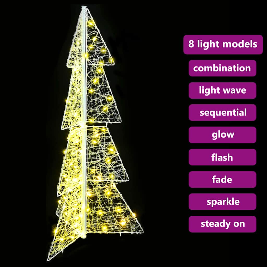 Albero di Natale con 100 LED Bianco caldo 120 cm Acrilico | homemem39