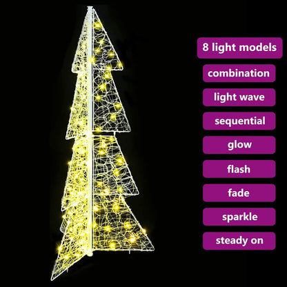 Albero di Natale con 100 LED Bianco caldo 120 cm Acrilico | homemem39