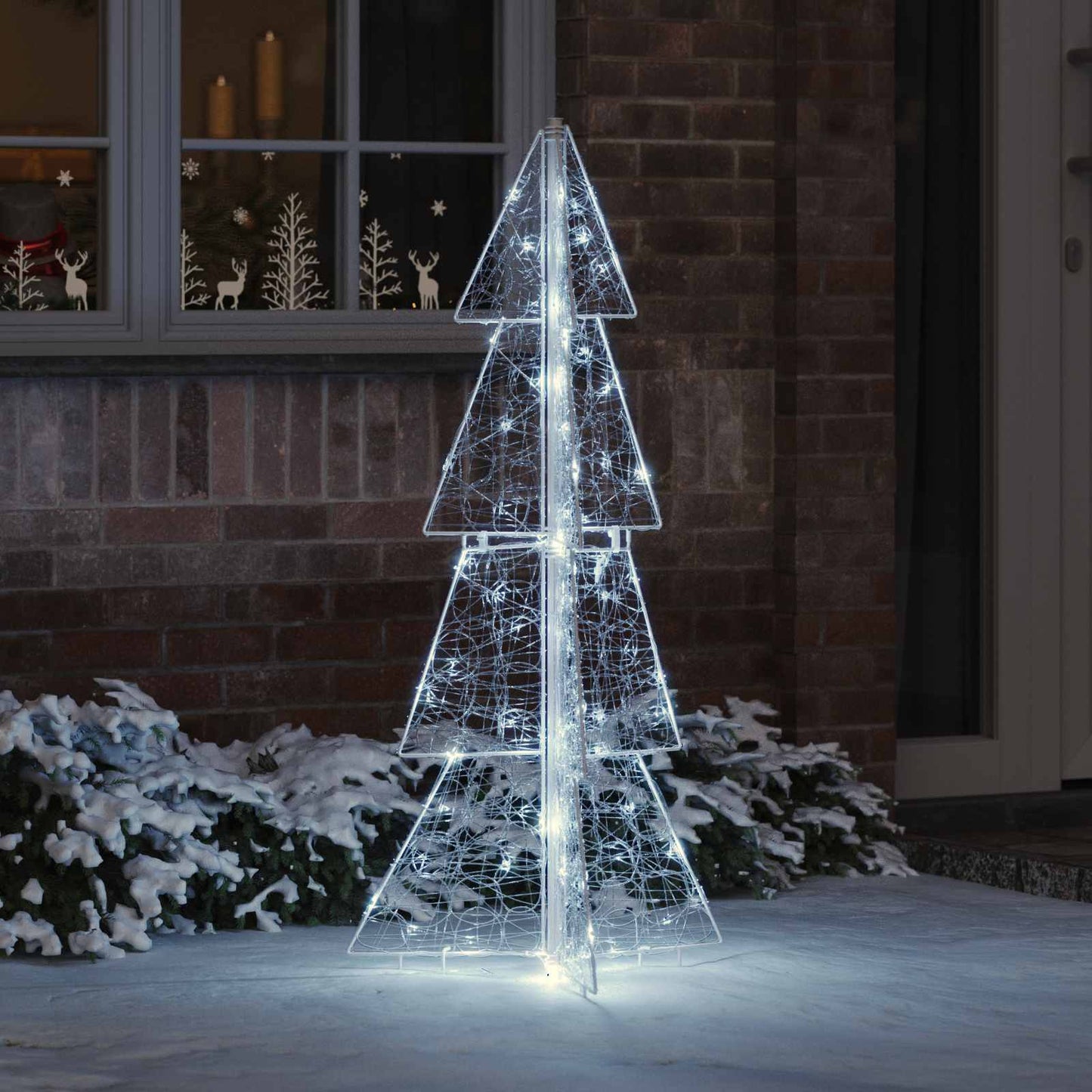 Albero di Natale con 100 LED Bianco Freddo 120 cm Acrilico | homemem39