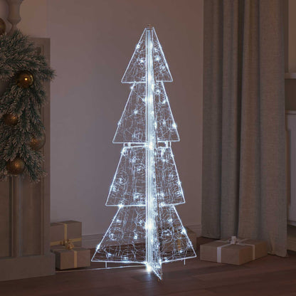 Albero di Natale con 100 LED Bianco Freddo 120 cm Acrilico | homemem39