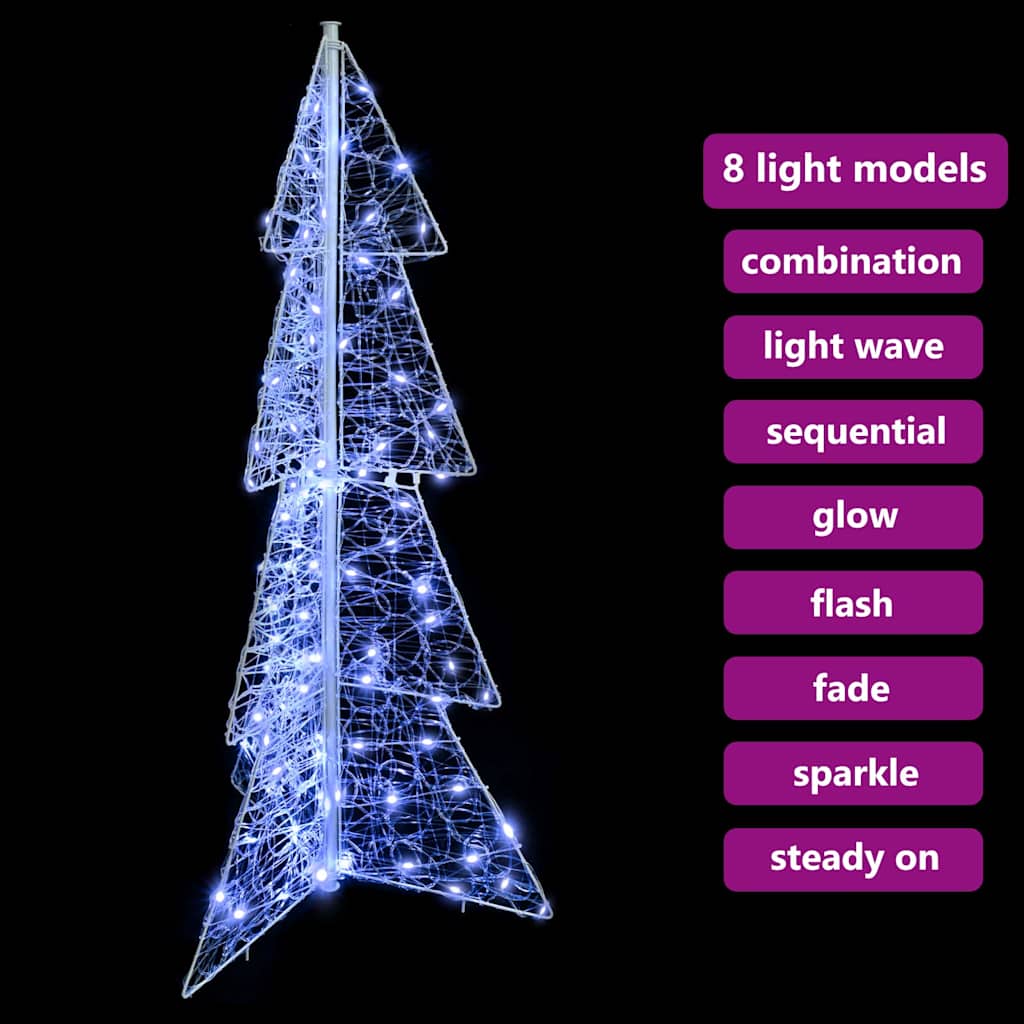 Albero di Natale con 100 LED Bianco Freddo 120 cm Acrilico | homemem39
