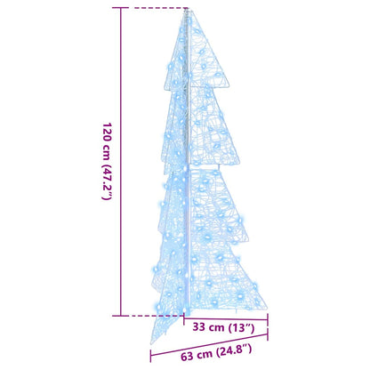 Albero di Natale con 100 LED Bianco Freddo 120 cm Acrilico | homemem39