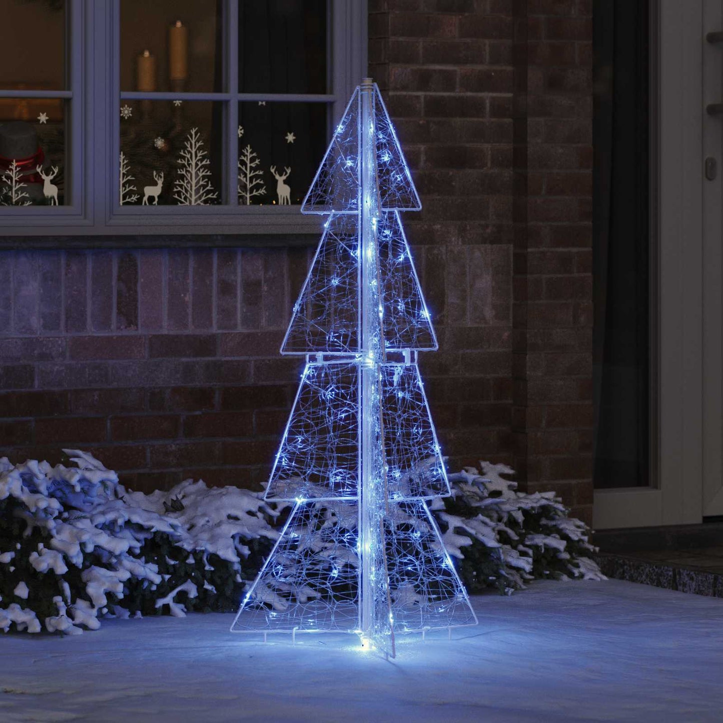 Albero di Natale con 100 LED Blu 120 cm Acrilico | homemem39