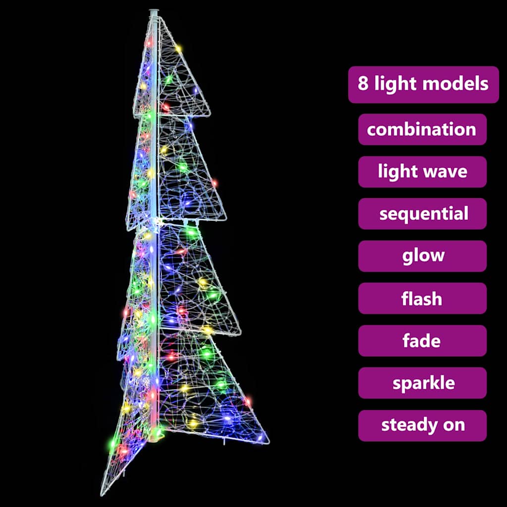 Albero di Natale con 100 LED Multicolore 120 cm Acrilico | homemem39