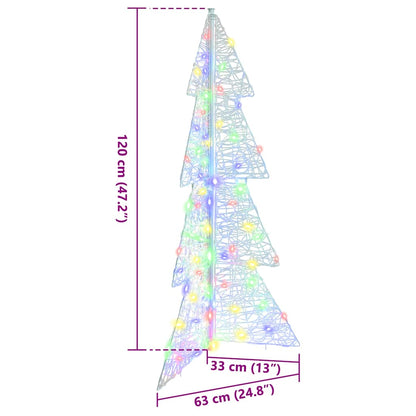Albero di Natale con 100 LED Multicolore 120 cm Acrilico | homemem39