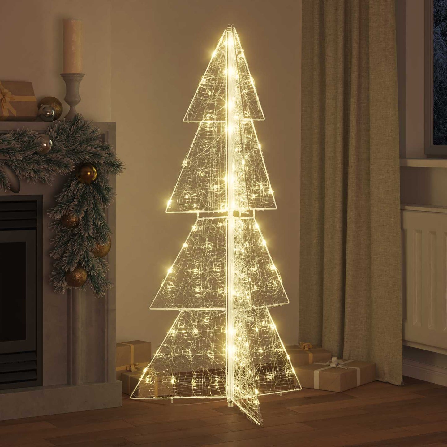 Albero di Natale con 160 LED Bianco caldo 150 cm Acrilico | homemem39