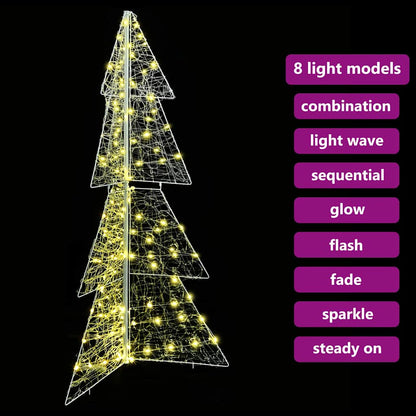 Albero di Natale con 160 LED Bianco caldo 150 cm Acrilico | homemem39