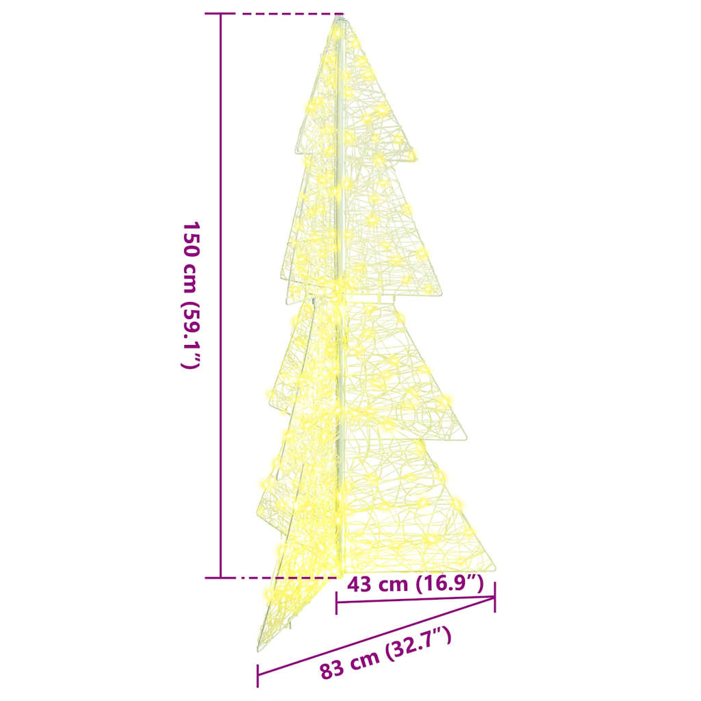 Albero di Natale con 160 LED Bianco caldo 150 cm Acrilico | homemem39