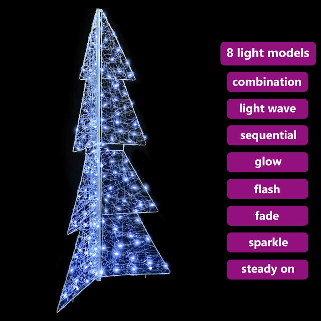 Albero di Natale con 160 LED Bianco Freddo 150 cm Acrilico | homemem39