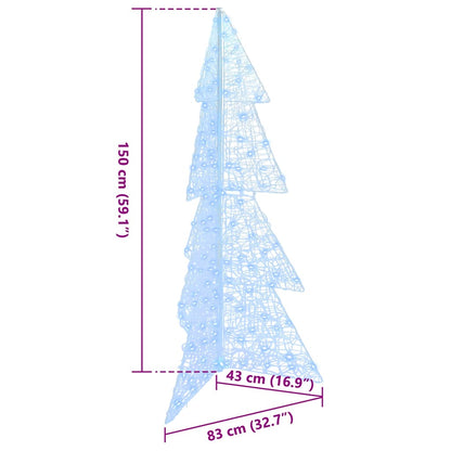 Albero di Natale con 160 LED Bianco Freddo 150 cm Acrilico | homemem39