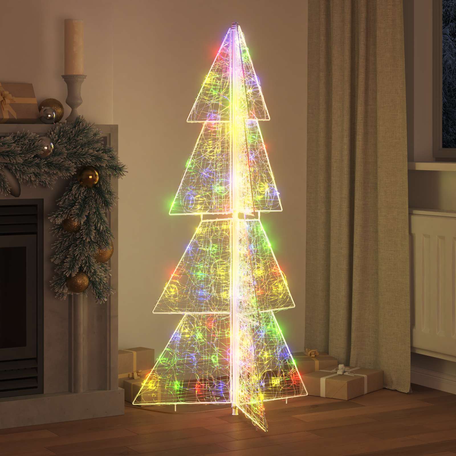 Albero di Natale con 160 LED Multicolore 150 cm Acrilico | homemem39