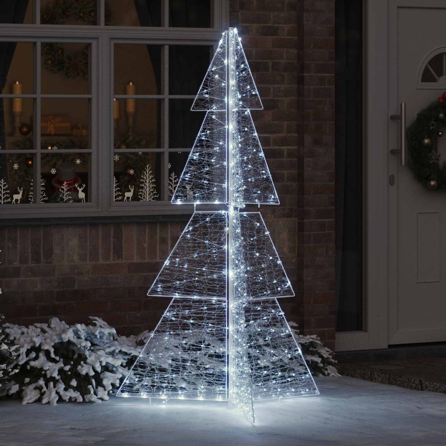 Albero di Natale con 240 LED Bianco Freddo 180 cm Acrilico