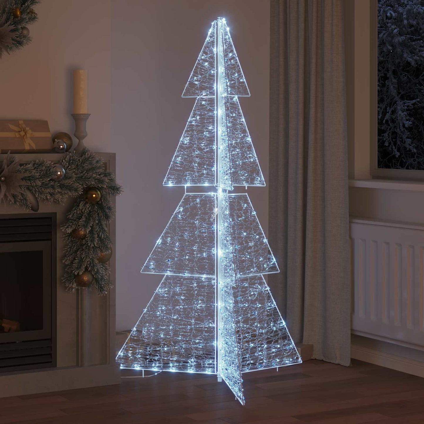 Albero di Natale con 240 LED Bianco Freddo 180 cm Acrilico