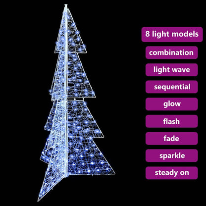 Albero di Natale con 240 LED Bianco Freddo 180 cm Acrilico | homemem39