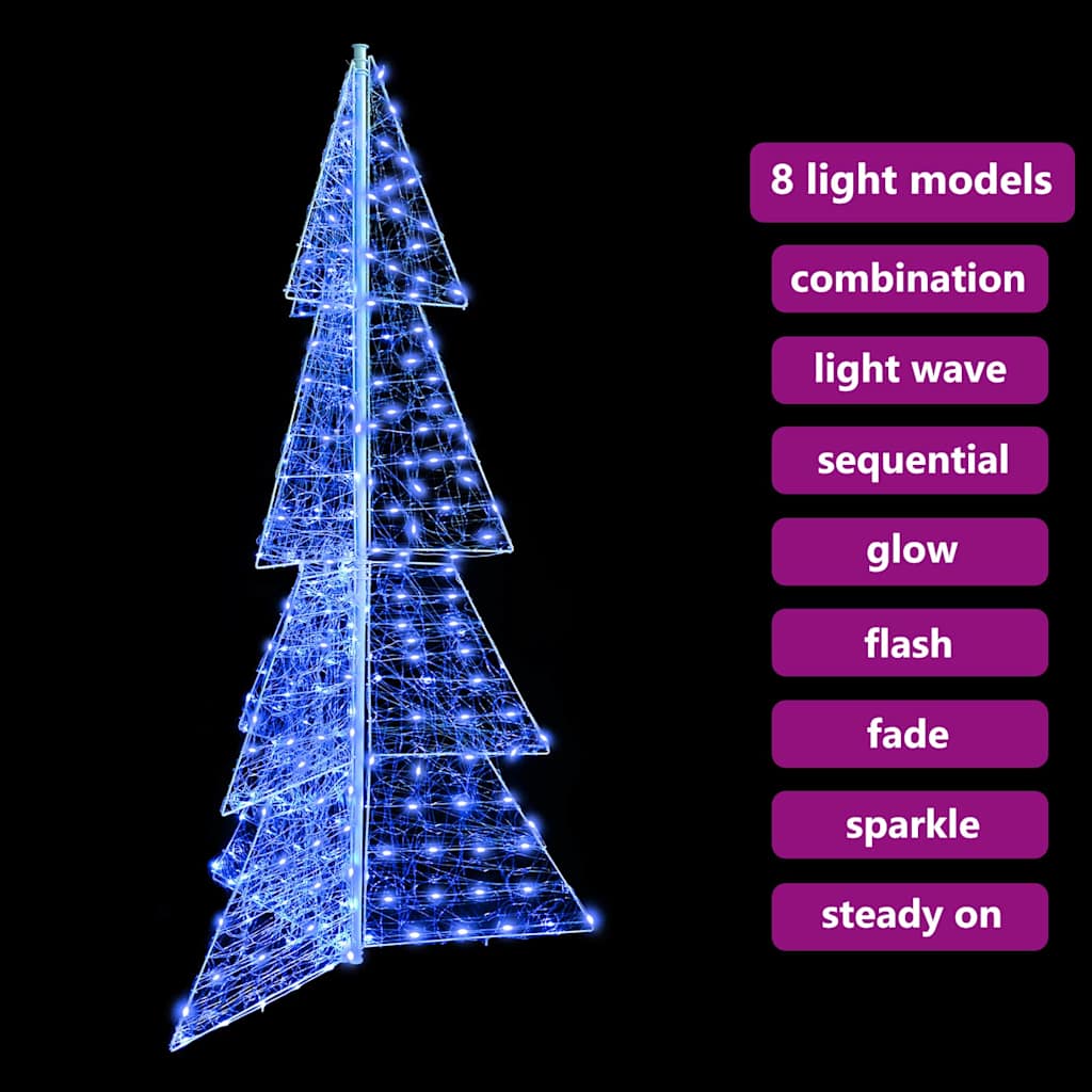 Albero di Natale con 240 LED Blu 180 cm Acrilico | homemem39