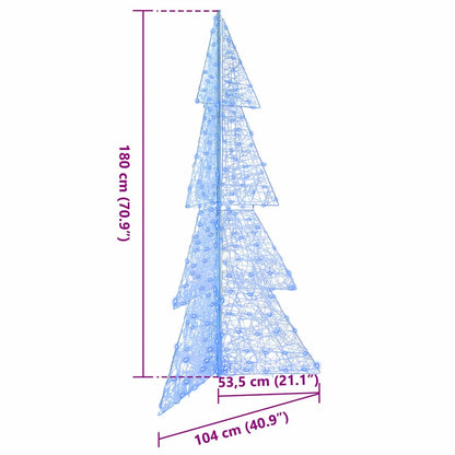 Albero di Natale con 240 LED Blu 180 cm Acrilico | homemem39