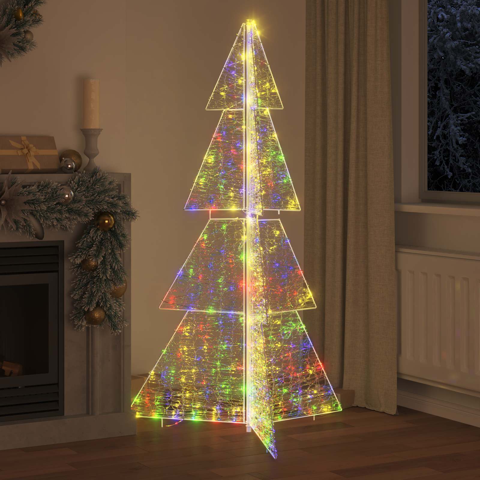 Albero di Natale con 240 LED Multicolore 180 cm Acrilico | homemem39