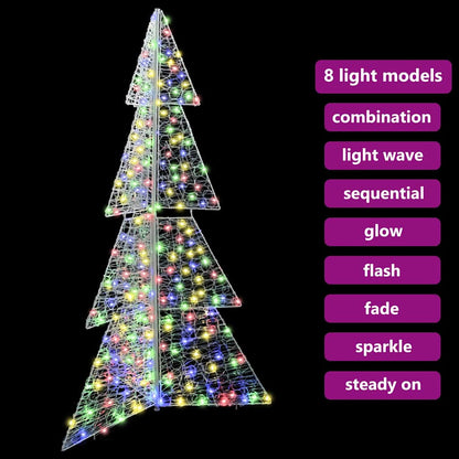Albero di Natale con 240 LED Multicolore 180 cm Acrilico