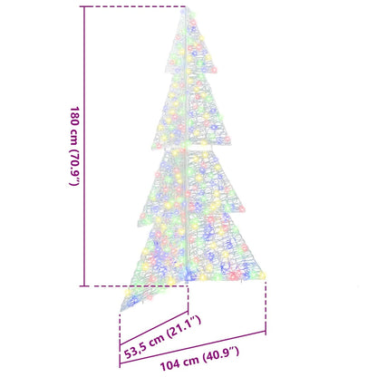 Albero di Natale con 240 LED Multicolore 180 cm Acrilico | homemem39