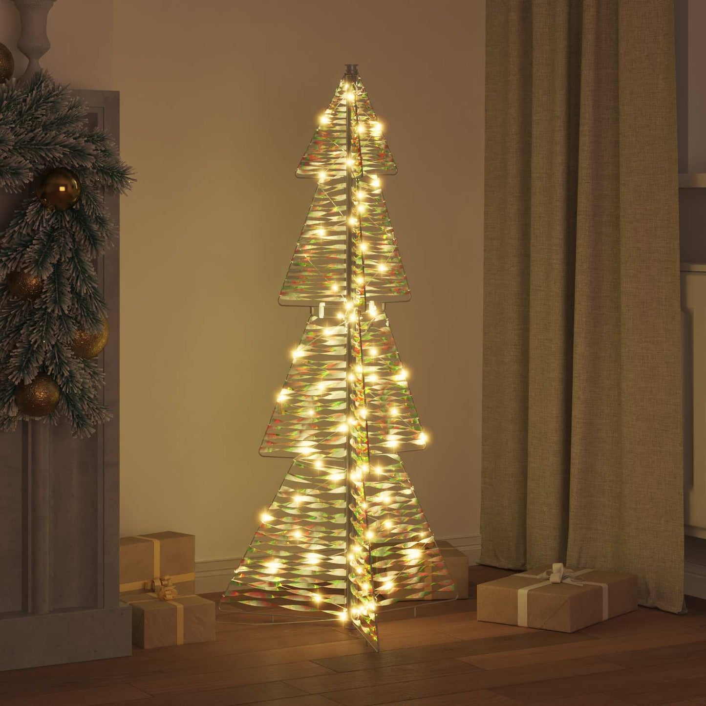 Albero di Natale con 100 LED Bianco caldo 120 cm PET | homemem39