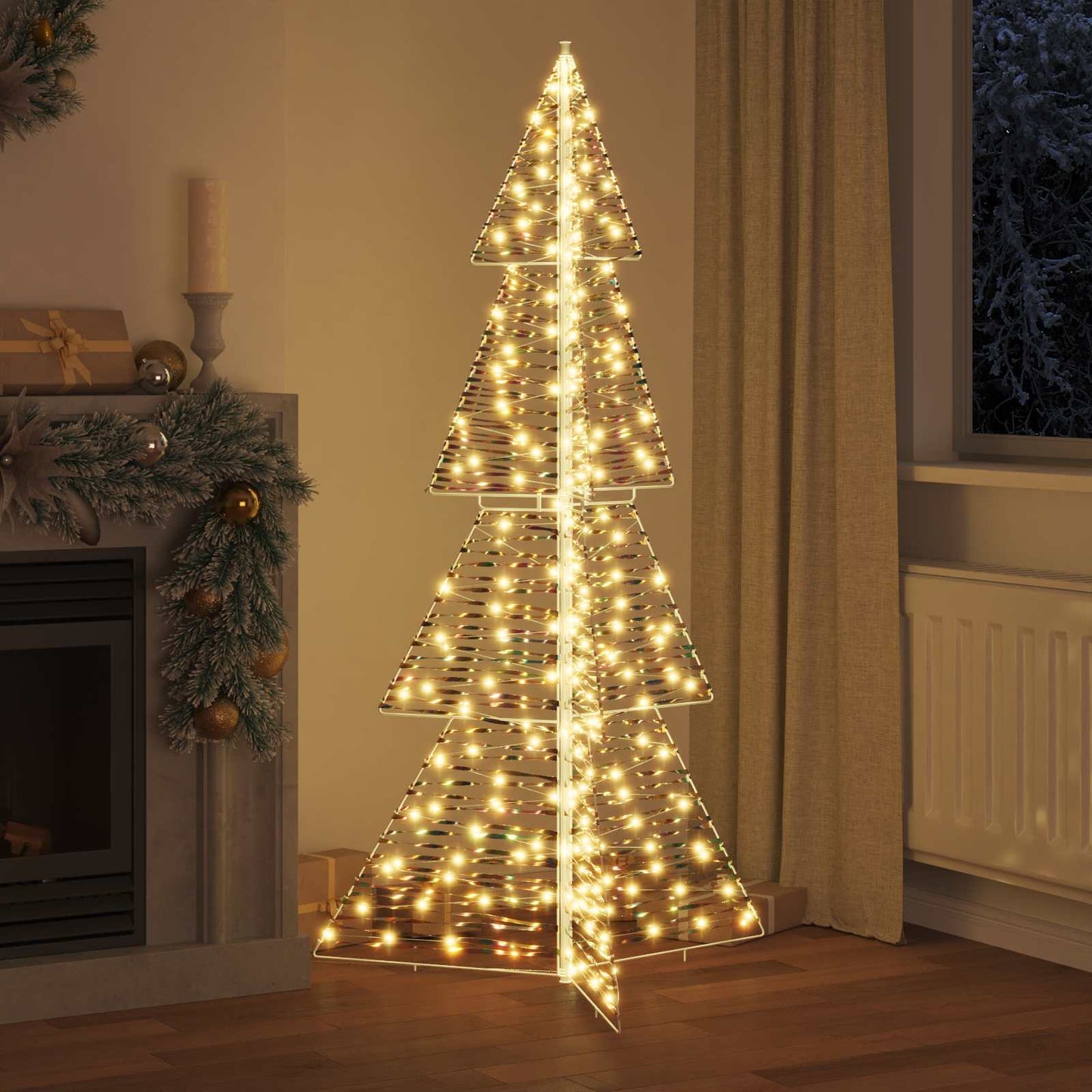 Albero di Natale con 240 LED Bianco caldo 180 cm PET | homemem39