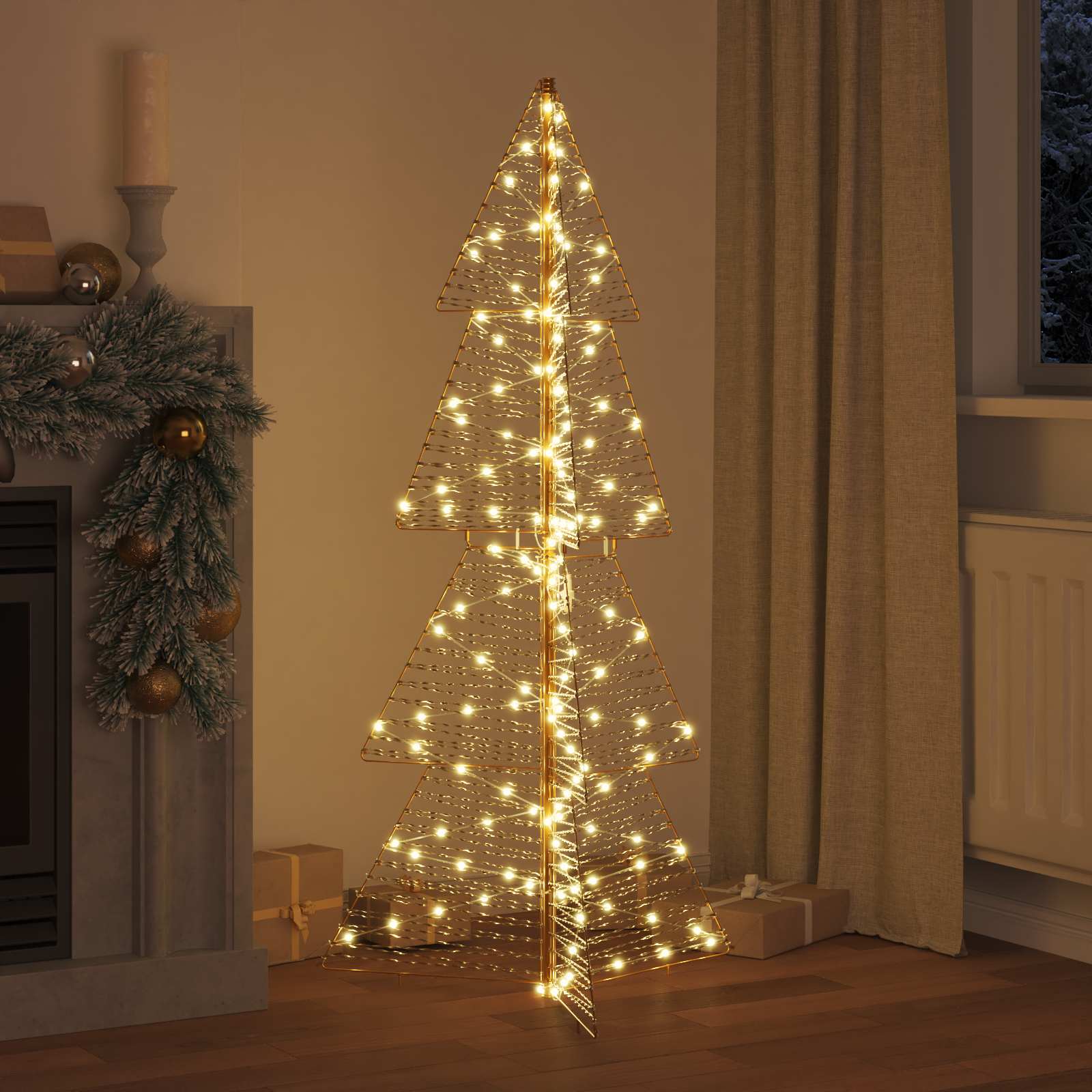 Albero di Natale con 160 LED Bianco caldo 150 cm PET | homemem39