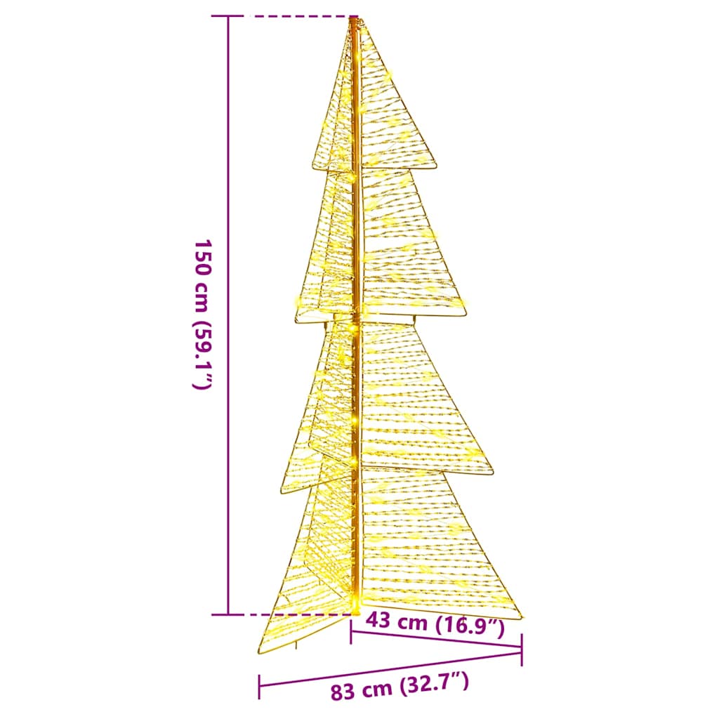 Albero di Natale con 160 LED Bianco caldo 150 cm PET | homemem39