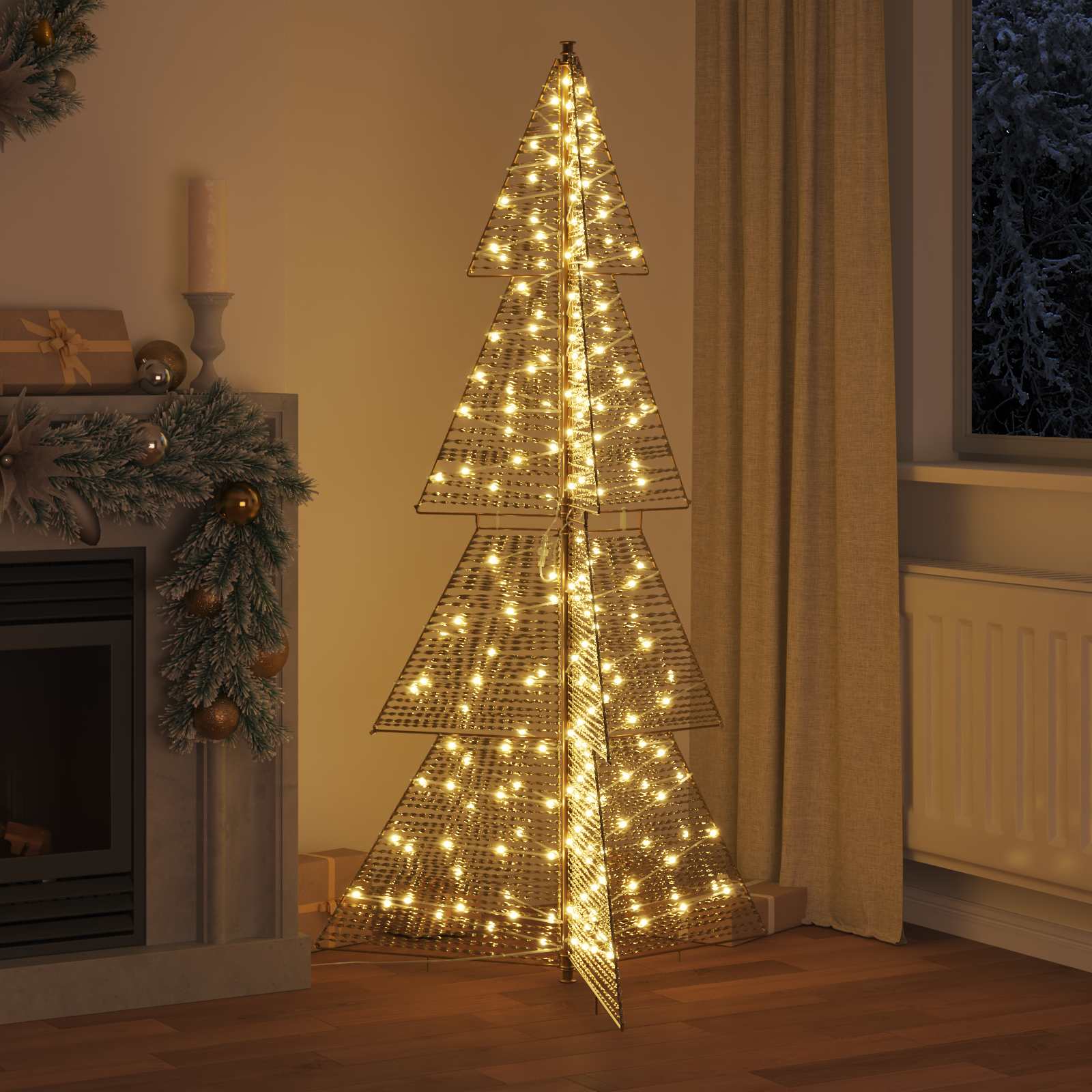 Albero di Natale con 240 LED Bianco caldo 180 cm PET | homemem39