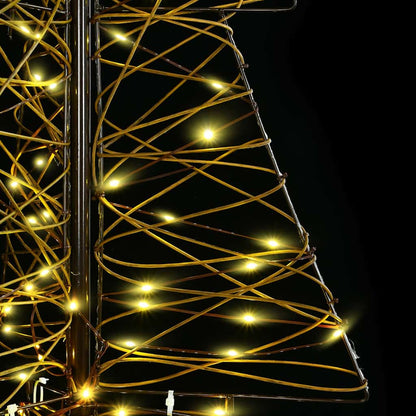 Albero di Natale con 100 LED Bianco caldo 120 cm Rattan | homemem39