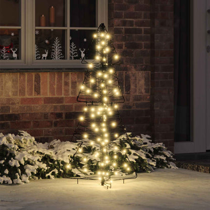 Albero di Natale con 100 LED Bianco caldo 120 cm Rattan | homemem39