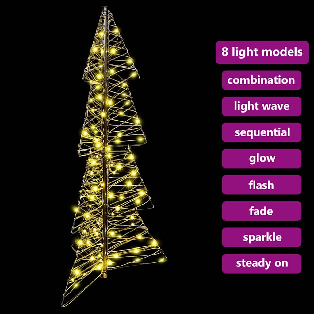 Albero di Natale con 100 LED Bianco caldo 120 cm Rattan | homemem39