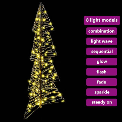 Albero di Natale con 100 LED Bianco caldo 120 cm Rattan | homemem39