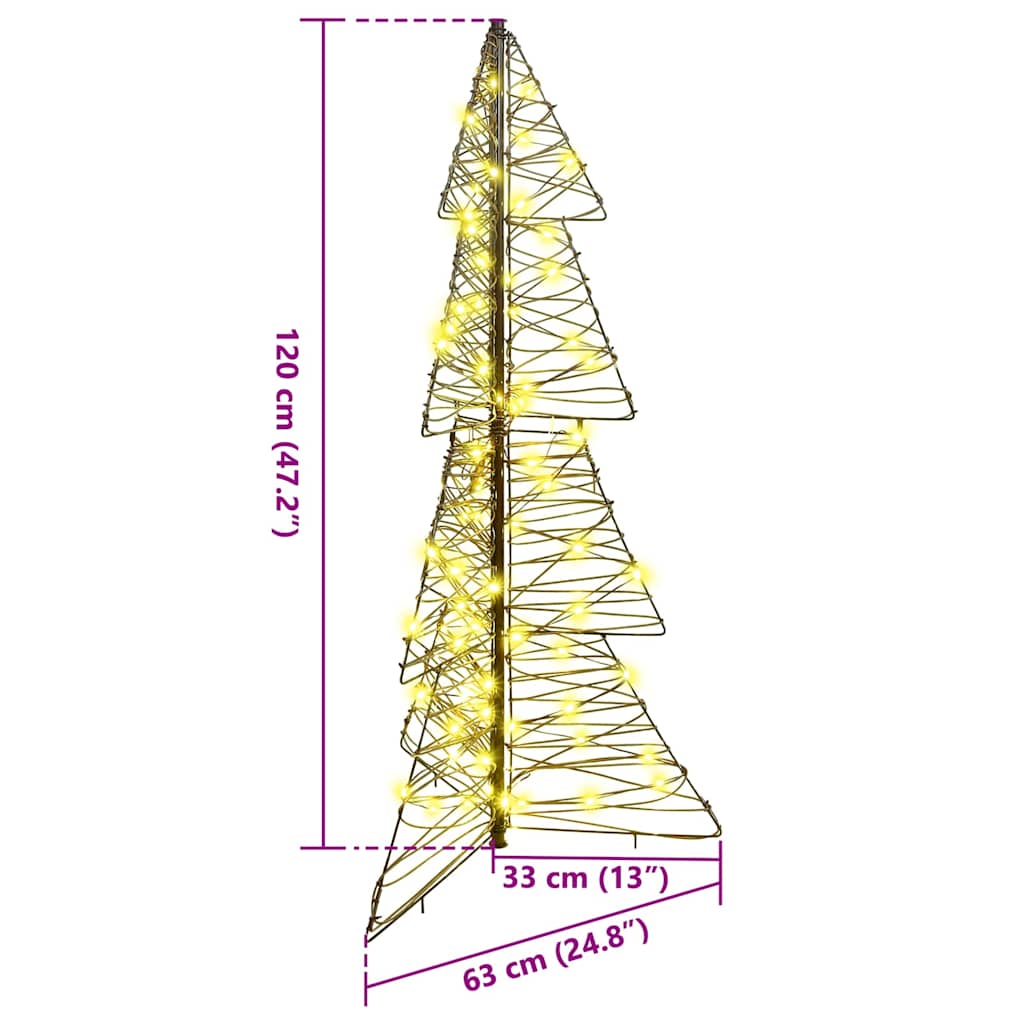 Albero di Natale con 100 LED Bianco caldo 120 cm Rattan | homemem39