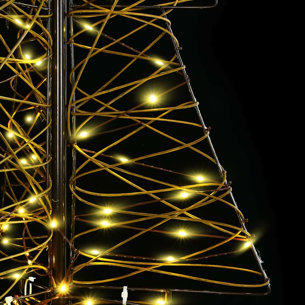Albero di Natale con 160 LED Bianco caldo 150 cm Rattan | homemem39