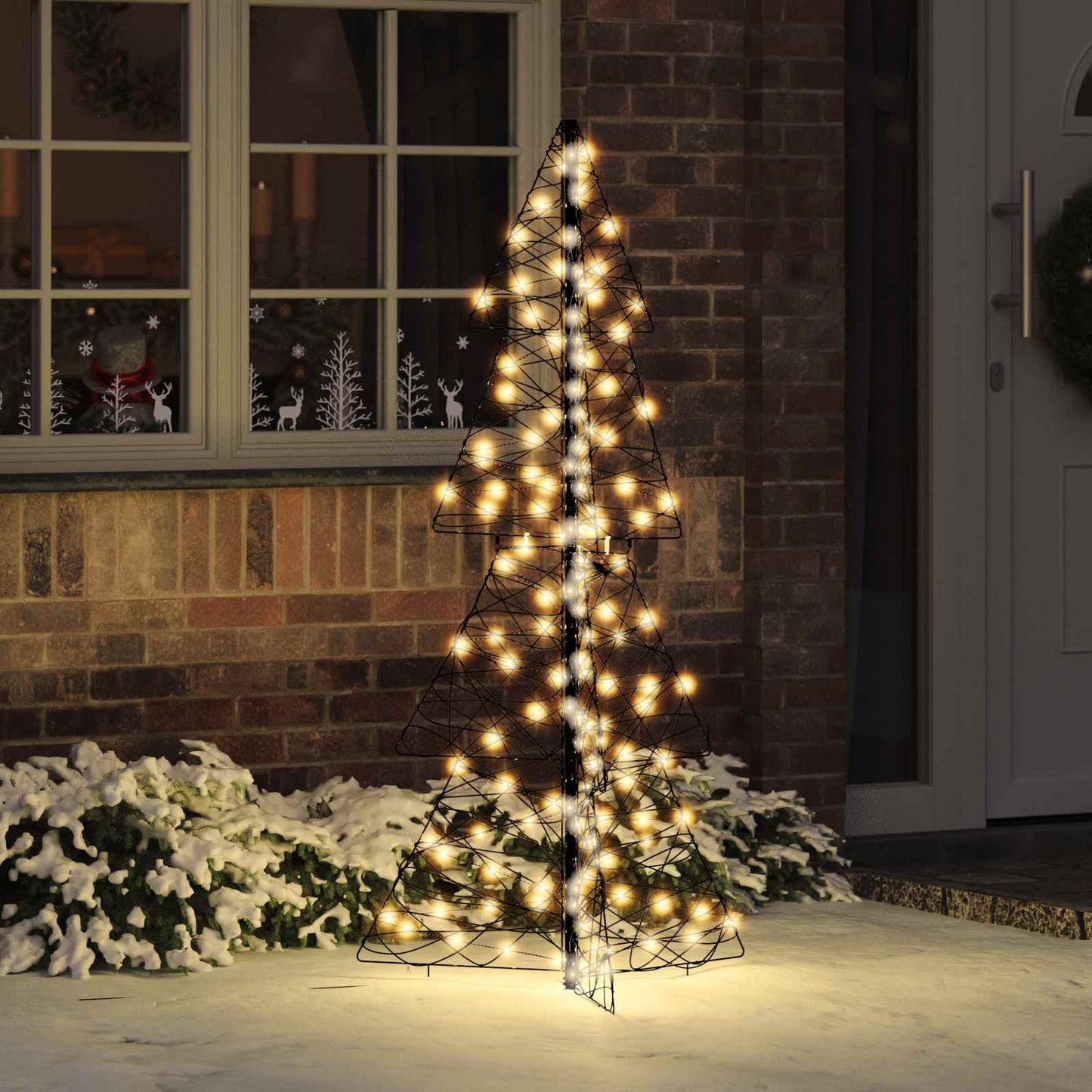 Albero di Natale con 160 LED Bianco caldo 150 cm Rattan | homemem39