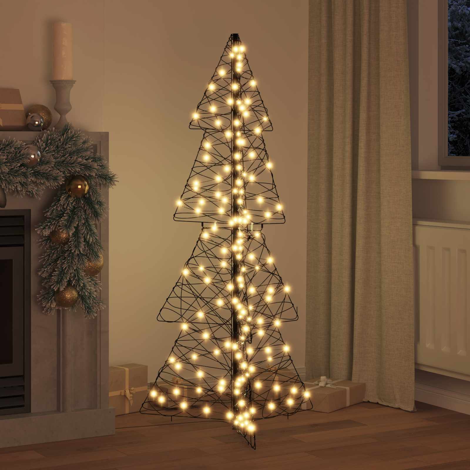 Albero di Natale con 160 LED Bianco caldo 150 cm Rattan | homemem39