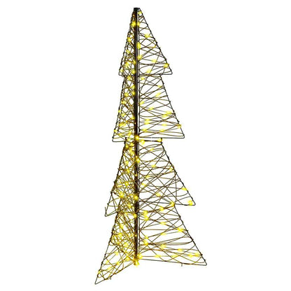 Albero di Natale con 160 LED Bianco caldo 150 cm Rattan | homemem39