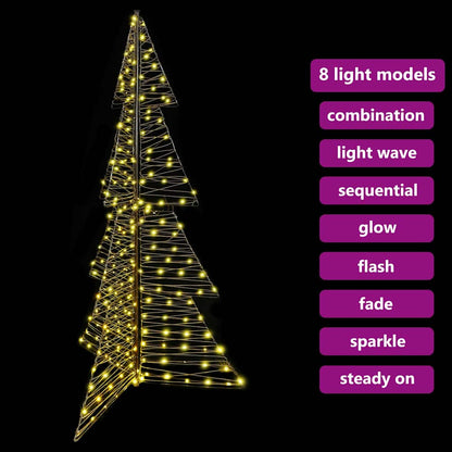Albero di Natale con 240 LED Bianco caldo 180 cm Rattan | homemem39