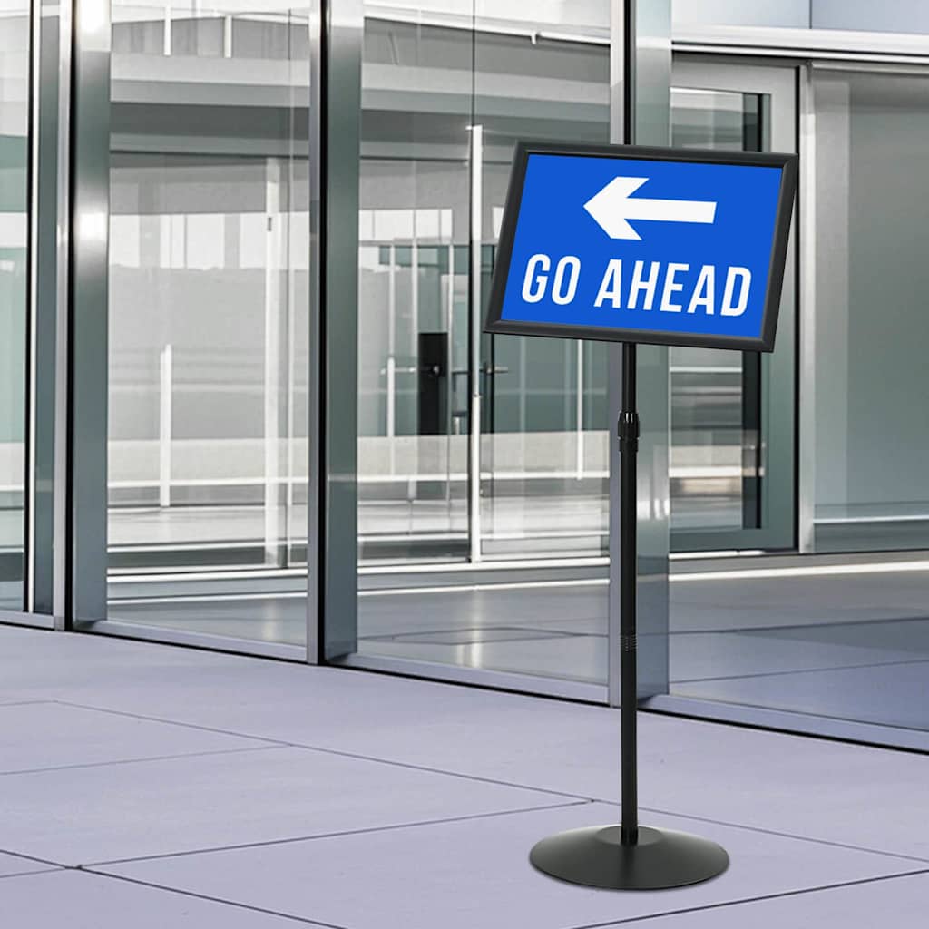 Supporto Poster a Piedistallo Nero a3 Alluminio e PVC