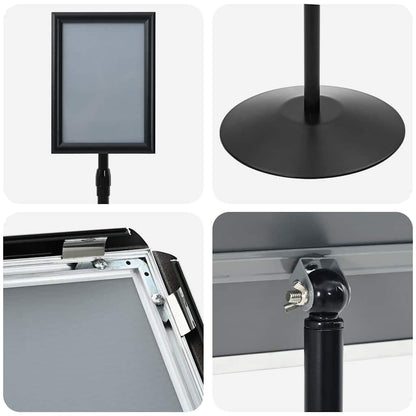 Supporto Poster a Piedistallo Nero a4 Alluminio e PVC