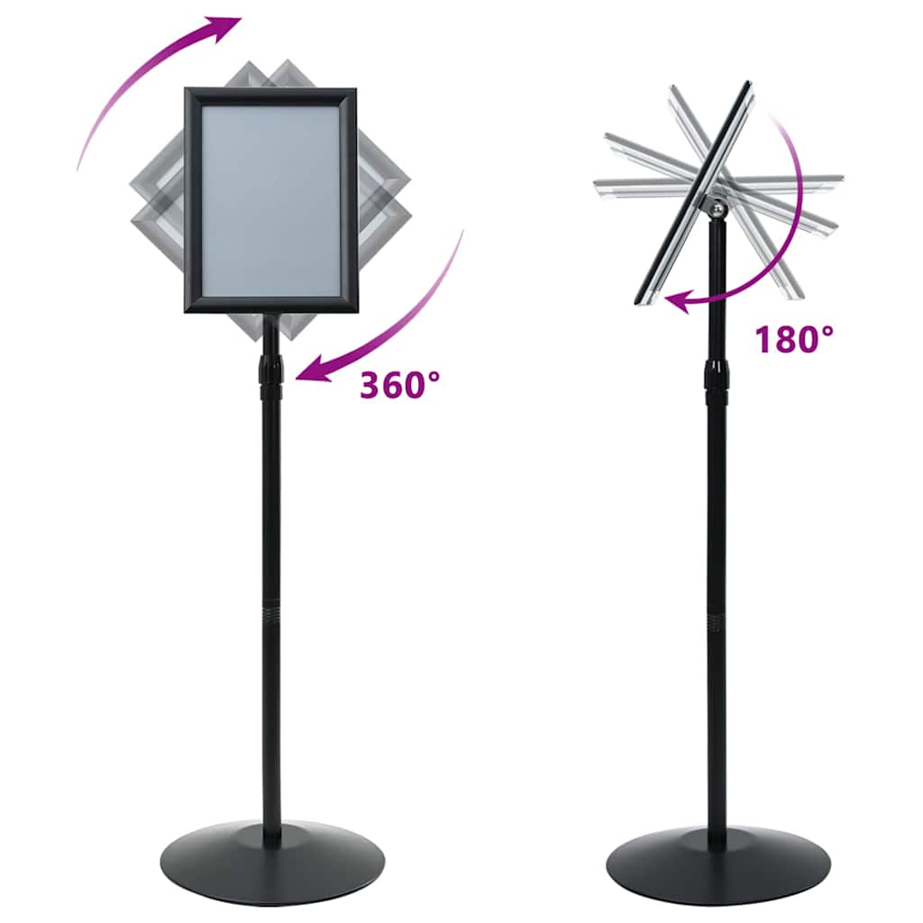 Supporto Poster a Piedistallo Nero a4 Alluminio e PVC