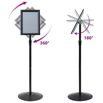 Supporto Poster a Piedistallo Nero a4 Alluminio e PVC