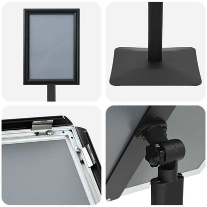 Supporto Poster a Piedistallo Nero a4 Alluminio e PVC