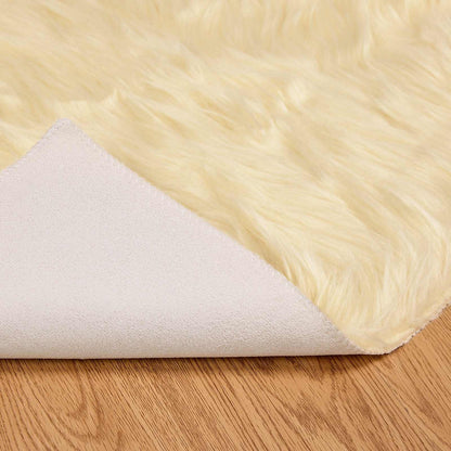 Tappeto in finta TAFALLA Crema Ø 80 cm Poliestere