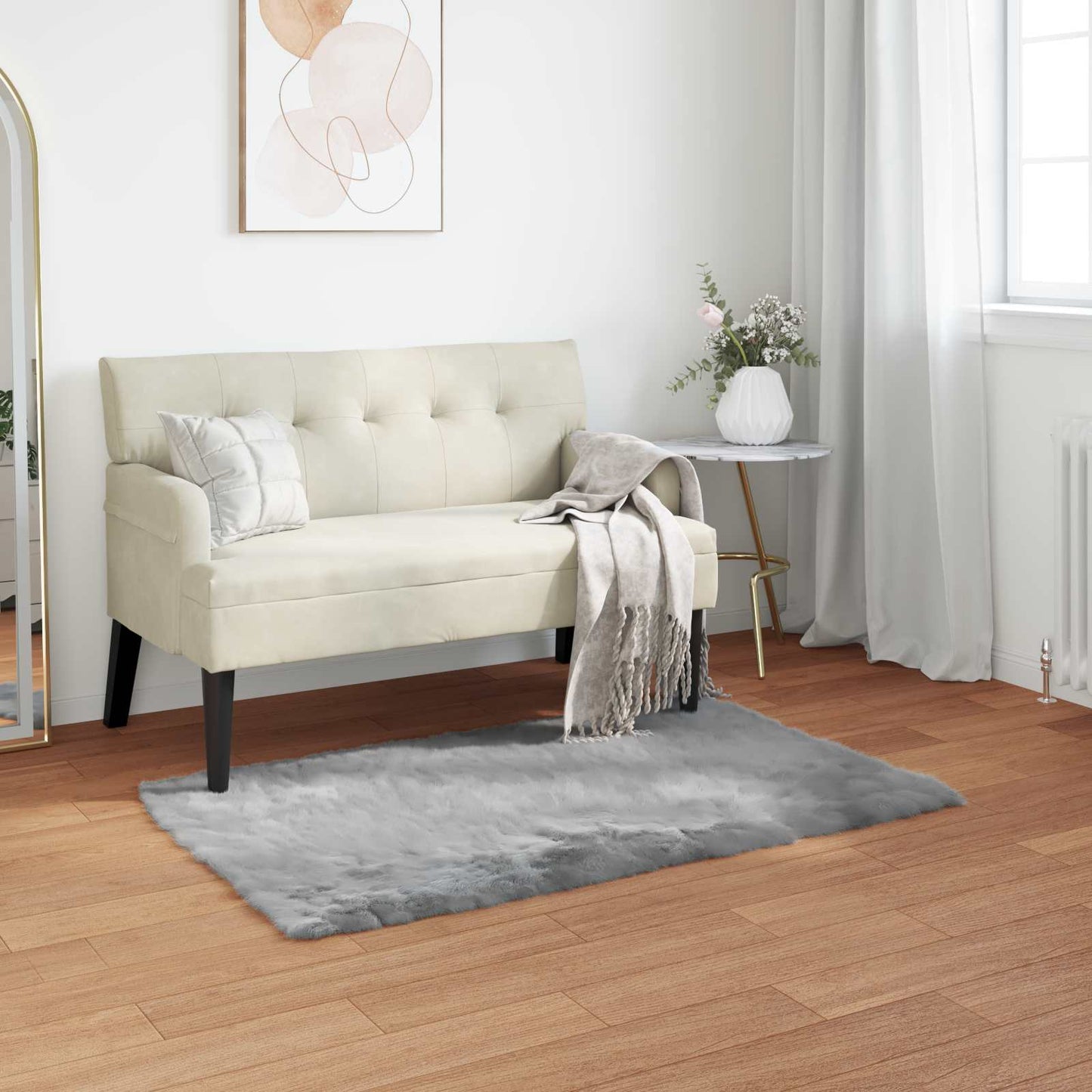 Tappeto in finta TAFALLA Grigio 80 x 150 cm Poliestere